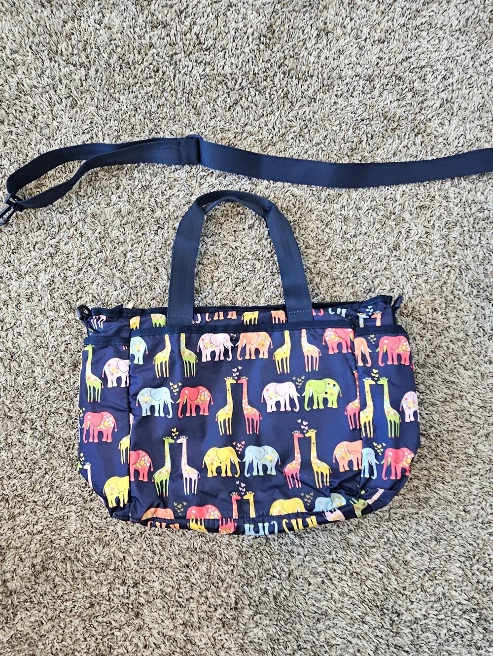 LeSportsac Ryan Neutral Diaper Bag Animal Print